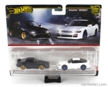 Mattel hot wheels Nissan Set 2x 180sx Type X Coupe + Sileight (silvia S13) Coupe 1989 1:64 Černá Bílá