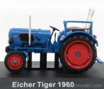 Edicola Eicher Tiger Tractor 1960 - Con Vetrina - S vitrínou 1:43 Modrá červená
