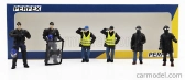 Perfex Figures Set 6x Police Gendarmes & Manifestants Gilets Jaunes Yellow Paris 1:43 Černá Modrá Žlutá