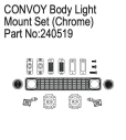 HBP240519 - Body Light Mount Set for Convoy, Chrome