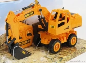 Re-el toys Case-ih Titan Escavatore Gommato - Tractor Excavator 1999 1:24 Žlutá Černá