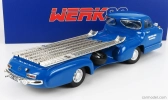 Werk83 Mercedes Benz Truck Racing Car Transporter Rennabteilung 1955 1:18 Modrá