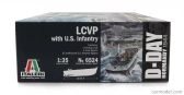 Italeri Loď Lcvp vyloďovací čln s americkou pechotou vojenský deň D Normandia 1944 1:35 /