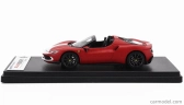 Looksmart Ferrari 296 Gts Spider Assetto Fiorano Open Roof 2022 1:43 Rosso F-1-75 - Matná Červená Stříbrná