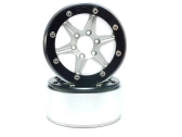 Kovové Beadlock CNC disky Absima Metsafil 1.9 SixStar Silver/Black 2 ks