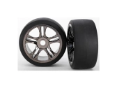 Traxxas koleso, disk Split-Spoke čierny chróm, pneu slick S1 (2) (zadný)