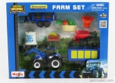 Maisto New holland Farm Set T7-315 Tractor With Accessories 2018 1:64 Modrá Žlutá
