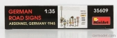 Miniart Accessories German Road Signs Military Ardennes Germany 1945 1:35 /