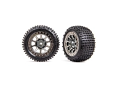 Kolesá Traxxas 2,2", čierny chrómový disk, pneumatiky Alias (2) (vzadu)