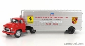 Schuco GMC Truck Car Transporter Team John Edgard Enterprises Inc. Los Angeles California Ferrari - Porsche Race Cars 1950 1:43 Červená Stříbrná