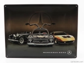 Edicola Príslušenstvo 3d kovová tabuľka - Mercedes Benz 3 generácie 1:1 čierna zlatá hnedá