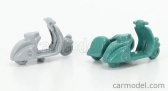 Officina-942 Piaggio Set 2x Vespa 98 + Vespa 98 Sidecar 1946 1:76 Svetlo šedá zelená