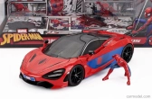 Jada Mclaren 720s With Spiderman Figure Marvel 2018 1:24 Červená Modrá