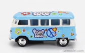 Kinsmart Volkswagen T1 Samba Minibus Flower 1962 - bez krabice 1:64 Svetlomodrá