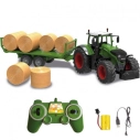 RC Traktor s valníkem a balíky 1:16