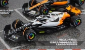 Bburago Mclaren F1 Set 4x – Team Mclaren Mcl36 N 4 Abu Dhabi Gp 2022 – Mcl60 N 4 Singapore Gp - Monaco Gp – British Gp 2023 Lando Norris 1:43 oranžová čierna biela