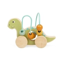 Bigjigs Toys Diplodokus na kolečkách s korálkovým labyrintem - poškozený obal