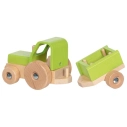 Goki Dřevěný Traktor s přívěsem