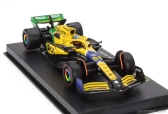 Bburago Mclaren F1  Mcl38 Team Mclaren N 81 2nd Monaco Gp (senna 30th Anniversary) 2024 Oscar Piastri - With Pilot And Showcase 1:43 Žlutá Zelená Černá