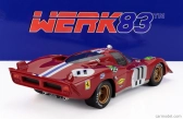 Werk83 Ferrari 512s 5.0l V12 Long Tail Team N.a.r.t.h. North American Racing N 11 4th 24h Le Mans 1970 Ronnie Bucknum - Sam Posey 1:18 Red
