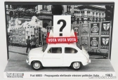Brumm prom Fiat 600d 1963 - Propaganda Elettorale Elezioni Italia Vota - Vota - Vota 1:43 Bílá