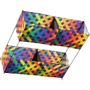 Létající drak Hargrave Box Kite Rainbow Mesh