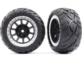 Traxxas koleso 2.2", disk sivý/chrómovaný, pneu Anaconda (2) (zadné)