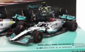 Minichamps Mercedes gp F1 Set 2x W13e Team Mercedes-amg Petronas F1 N 44 3. GP Bahrajnu 2022 Lewis Hamilton + N 63 4. GP Bahrajnu 2022 George Russel 1:43 Silver Green