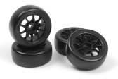 Sada driftových kol vč. pneumatik TSMK5-10 22x11 mm (černá/4 ks)