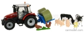 Britains Massey ferguson 5612 Tractor With Animals 2016 1:32 Červená Stříbrná