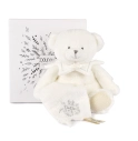 Doudou Darčeková sada Plyšový medvedík s dečkou 30 cm béžový