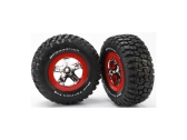 Traxxas kolo 2.2/3.0", disk SCT stříbrný-červený, pneu KM2 (2) (2WD přední)