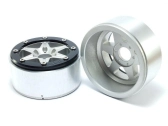 Kovové Beadlock CNC disky Absima Metsafil 1.9 SixStar Silver/Black 2 ks