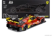 Bburago Ferrari 499p 3.0l Turbo V6 Team Ferrari Af Corse N 50 Winner 24h Le Mans 2024 Antonio Fuoco – Miguel Molina – Nicklas Nielsen – Con Vetrina – With Showcase 1:18 Red