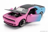 Jada Dodge Challenger Srt Hellcat Coupe 2015 1:24 ružová svetlo modrá