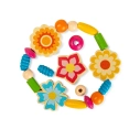 Bigjigs Toys Sada drevených korálikov Summer Flowers