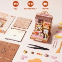 RoboTime 3D dřevěná skládačka Miniatura domečku Obchod s donuty