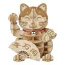 RoboTime drevené 3D puzzle Plutus Cat pre šťastie