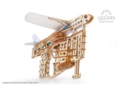 Ugears 3D drevené mechanické puzzle vystreľovacie lietadlo