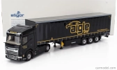 Eligor DAF Xg Truck Cassonato Remorque Tautliner Aigle Group 2022 1:43 Black Yellow