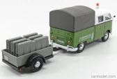 Motor-max Volkswagen T1 Type 2 Double Cabine Pick-up Closed Road Service 1962 With Trailer 1:24