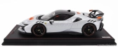 Mr-models Ferrari Sf90 Xx Stradale 2024 - Con Vetrina - With Showcase 1:18 Bianco Artico - Bílá Met Oranžová Černá