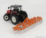 Britský traktor Massey ferguson 6290 s prívesom 2012 1:32 červený oranžový