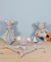 Doudou Plyšová myš s dekou z organickej bavlny 22 cm