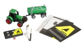Kovový RC traktor s cisternou 1:64 RTR zelený, 3 rýchlostné stupne, LED svetlá