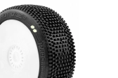 HOT DICES V2 BUGGY S1 (SUPER SOFT) lepené pneumatiky, biele disky, 2 ks.