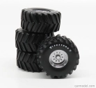 Greenlight Accessories Set 4x Ruote - 4x Wheels Fireston Bigfoot 1:18 Černá Stříbrná