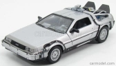 Welly De lorean Set 3 X Time Machine - Back To The Future 1 - 2 - 3 - Ritorno Al Futuro 1 - 2 - 3 1:24 Silver