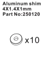 HBP250120 - Aluminum Shims 4*1.4*1mm (10)