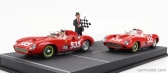 Art-model Ferrari Diorama Set 2x 315s Spider Sn0684 N 535 Winner Mille Miglia 1957 P.taruffi + N 532 2nd Mille Miglia 1957 W.von Trips 1:43 Red